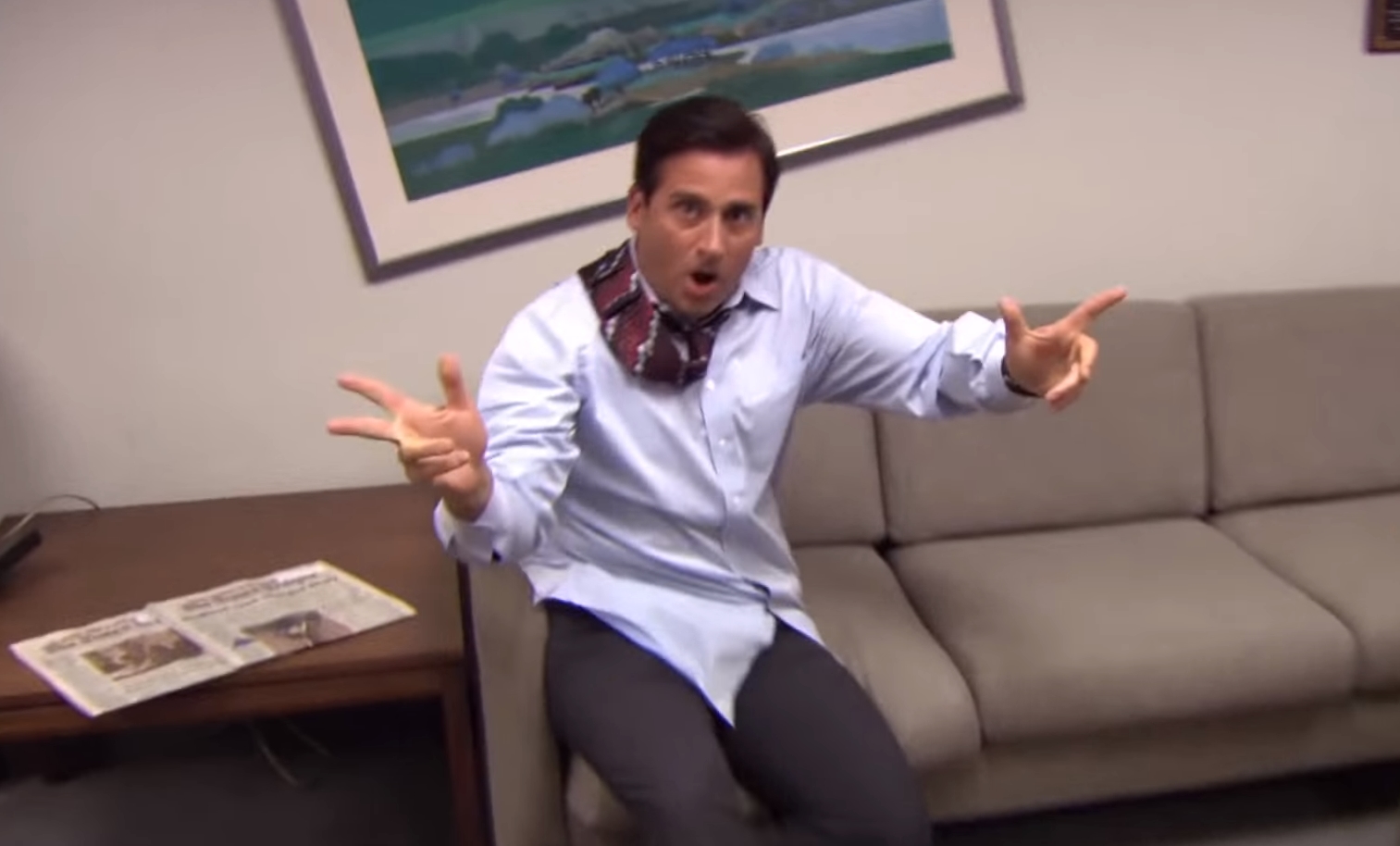 High Quality Michael Scott Parkour Blank Meme Template