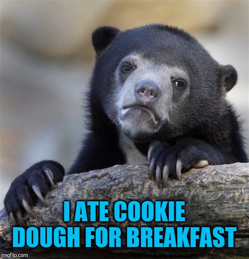 And then I ate two gyros for lunch lol | I ATE COOKIE DOUGH FOR BREAKFAST | image tagged in memes,confession bear,jbmemegeek,cookie dough | made w/ Imgflip meme maker