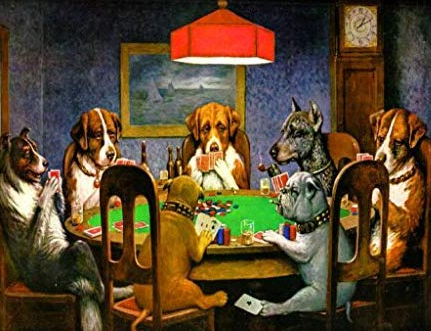 Dogs playing poker Blank Meme Template