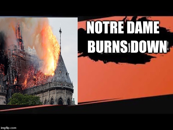NOTRE DAME; BURNS DOWN | image tagged in fire | made w/ Imgflip meme maker