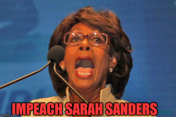 Maxine waters | IMPEACH SARAH SANDERS | image tagged in maxine waters | made w/ Imgflip meme maker