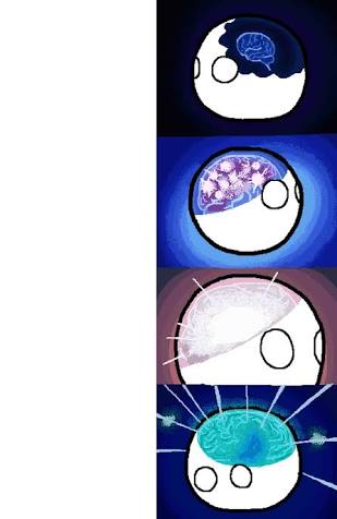 High Quality polandball expanding brain Blank Meme Template