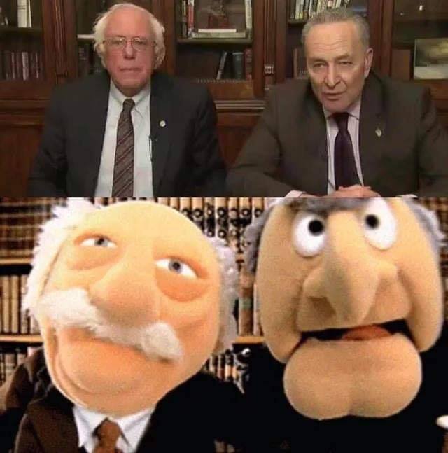 Bernie Sanders and Chuck Schumer Blank Meme Template