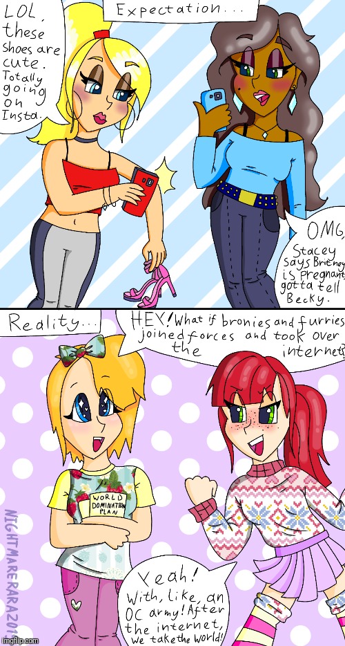 Females: Expectation VS Reality | image tagged in expectation vs reality,original meme,art | made w/ Imgflip meme maker
