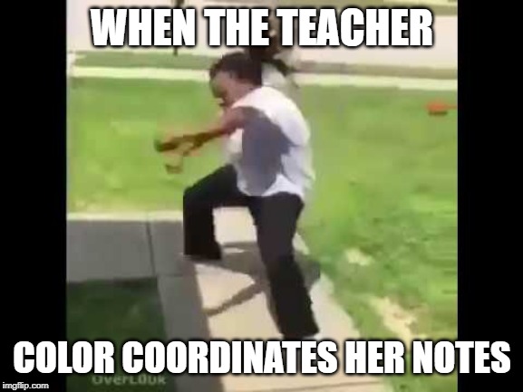 Yes, I love when the teacher color codes | WHEN THE TEACHER; COLOR COORDINATES HER NOTES | image tagged in school meme,whipping meme | made w/ Imgflip meme maker