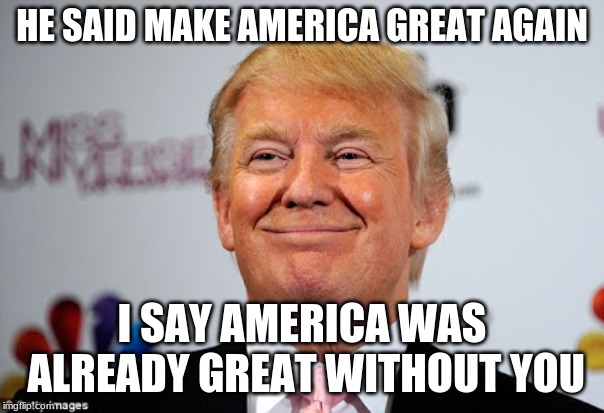 Maga | HE SAID MAKE AMERICA GREAT AGAIN; I SAY AMERICA WAS ALREADY GREAT WITHOUT YOU | image tagged in donald trump approves | made w/ Imgflip meme maker