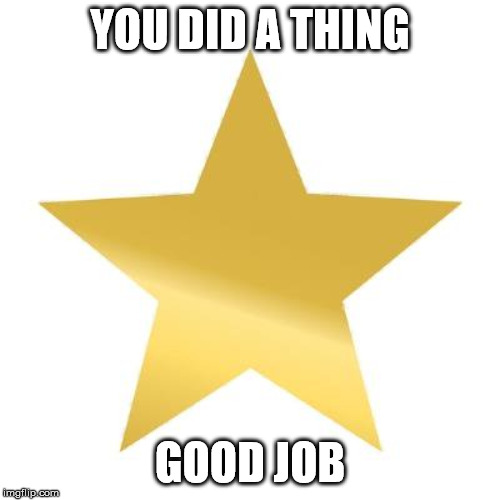 you tried star | YOU DID A THING; GOOD JOB | image tagged in you tried star | made w/ Imgflip meme maker