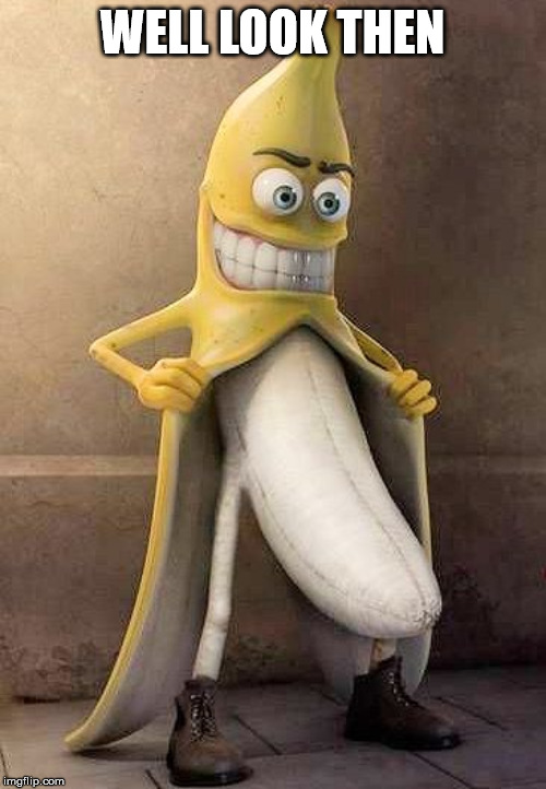 flasher banana | WELL LOOK THEN | image tagged in flasher banana | made w/ Imgflip meme maker