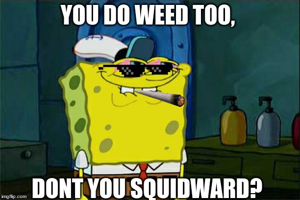 Don't You Squidward | YOU DO WEED TOO, DONT YOU SQUIDWARD? | image tagged in memes,dont you squidward | made w/ Imgflip meme maker