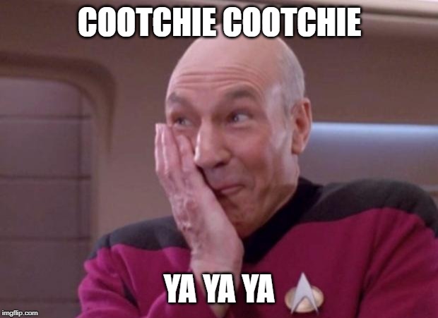 Picard smirk | COOTCHIE COOTCHIE YA YA YA | image tagged in picard smirk | made w/ Imgflip meme maker
