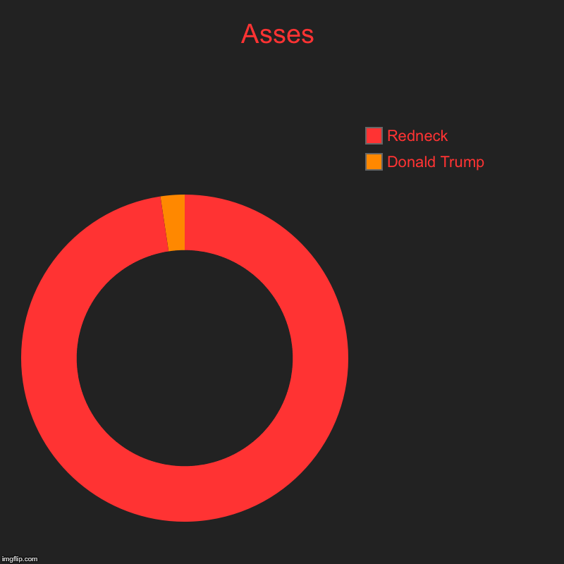 Asses | Donald Trump, Redneck | image tagged in charts,donut charts | made w/ Imgflip chart maker