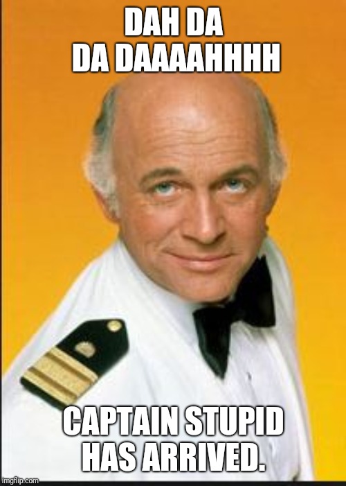 Captain Stubing | DAH DA DA DAAAAHHHH CAPTAIN STUPID HAS ARRIVED. | image tagged in captain stubing | made w/ Imgflip meme maker