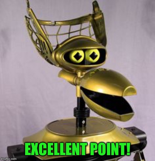 Crow T. Robot | EXCELLENT POINT! | image tagged in crow t robot | made w/ Imgflip meme maker