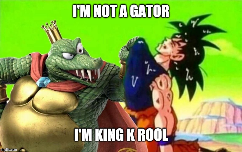 when you play king k rool | I'M NOT A GATOR I'M KING K ROOL | image tagged in when you play king k rool | made w/ Imgflip meme maker