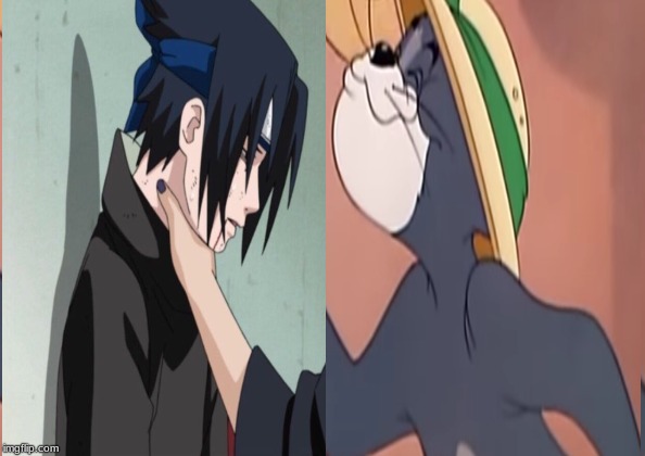 Tom choking Sasuke | image tagged in naruto,tom and jerry,memes,funny | made w/ Imgflip meme maker