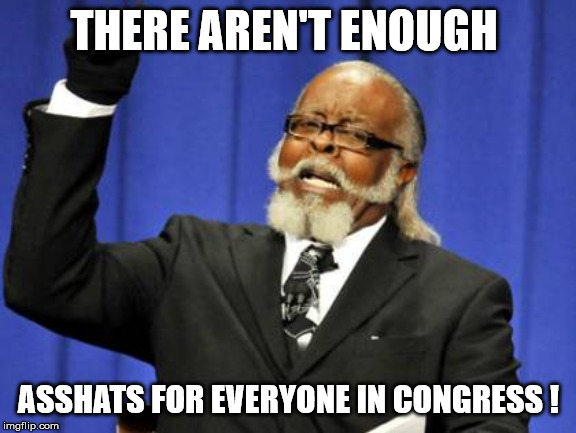 Too Damn High Meme | THERE AREN'T ENOUGH; ASSHATS FOR EVERYONE IN CONGRESS ! | image tagged in memes,too damn high | made w/ Imgflip meme maker