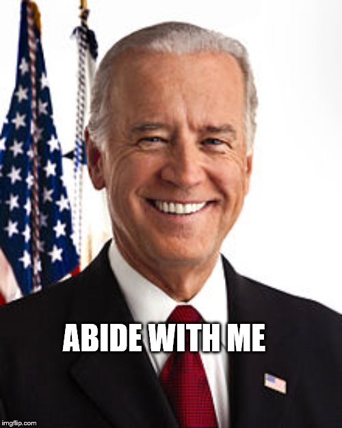 Joe Biden Meme | ABIDE WITH ME | image tagged in memes,joe biden,slogan | made w/ Imgflip meme maker