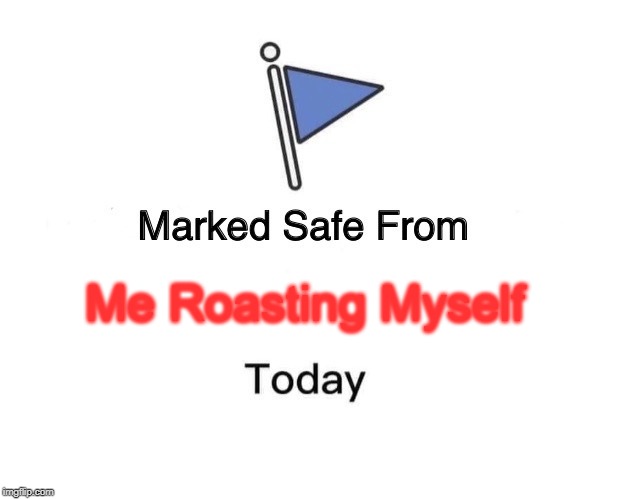 Marked Safe From Meme | Me Roasting Myself | image tagged in memes,marked safe from | made w/ Imgflip meme maker