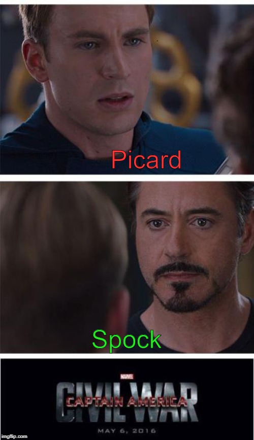 CrOssOveR MeME | Picard; Spock | image tagged in memes,marvel civil war 1 | made w/ Imgflip meme maker