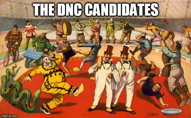 circus | THE DNC CANDIDATES | image tagged in circus | made w/ Imgflip meme maker