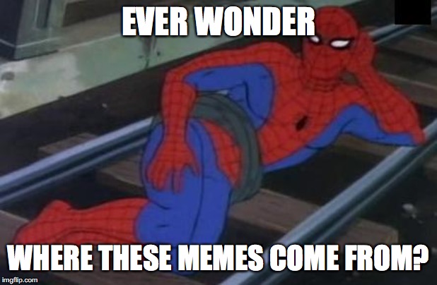 Sexy Railroad Spiderman | EVER WONDER; WHERE THESE MEMES COME FROM? | image tagged in memes,sexy railroad spiderman,spiderman | made w/ Imgflip meme maker