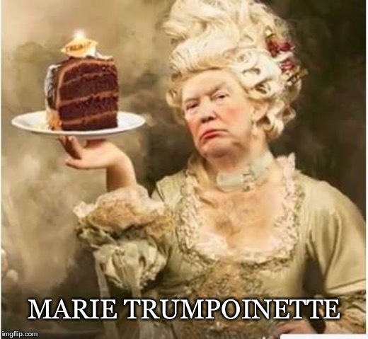 Except they’re the ones with all the cake | MARIE TRUMPOINETTE | image tagged in trump,marie antoinette,let them eat cake,oligarchy,plutocracy,crony capitalism | made w/ Imgflip meme maker