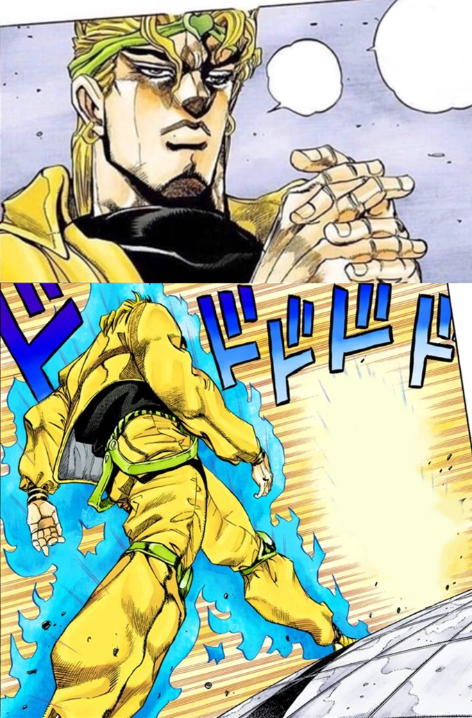 Dio being aproached meme template Blank Meme Template