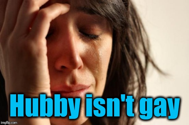 First World Problems Meme | Hubby isn't gay | image tagged in memes,first world problems | made w/ Imgflip meme maker