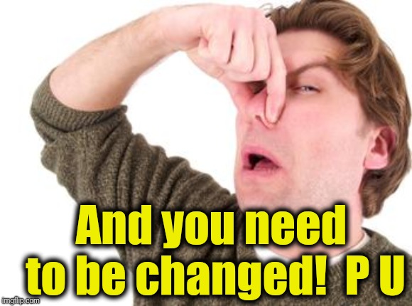 And you need to be changed!  P U | image tagged in stink | made w/ Imgflip meme maker