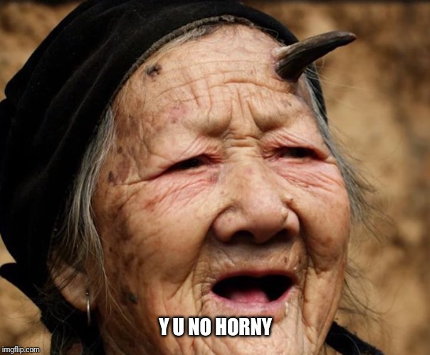 Wtf horny woman | Y U NO HORNY | image tagged in horny | made w/ Imgflip meme maker