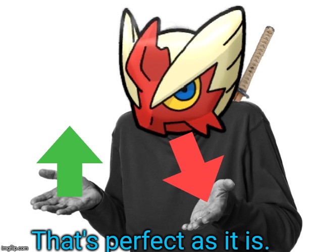 I guess I'll (Blaze the Blaziken) | That's perfect as it is. | image tagged in i guess i'll blaze the blaziken | made w/ Imgflip meme maker