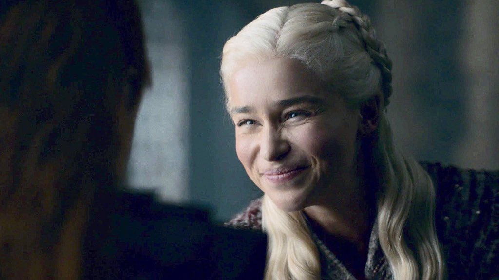 Daenerys' Squint Smile Face Blank Meme Template