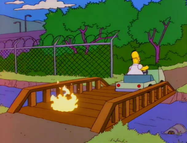 Homer Burning Bridge Blank Template - Imgflip