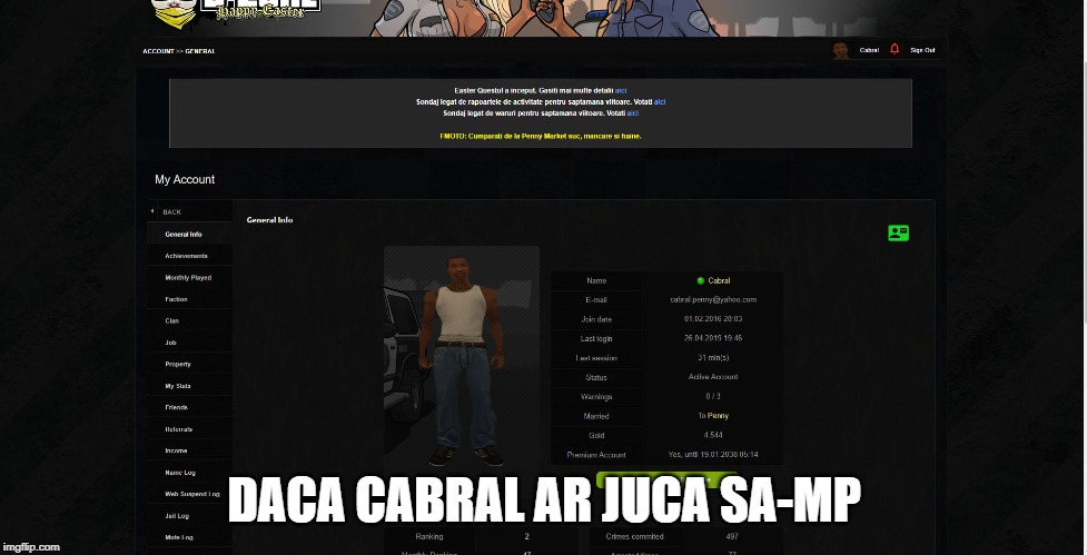 DACA CABRAL AR JUCA SA-MP | made w/ Imgflip meme maker