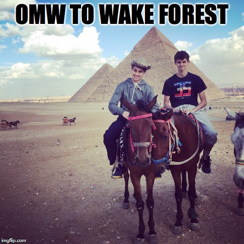 OMW TO WAKE FOREST | made w/ Imgflip meme maker
