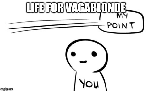 Missing the point | LIFE FOR VAGABLONDE | image tagged in missing the point | made w/ Imgflip meme maker