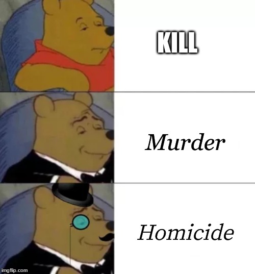 Fancy pooh | KILL; Murder; Homicide | image tagged in fancy pooh | made w/ Imgflip meme maker