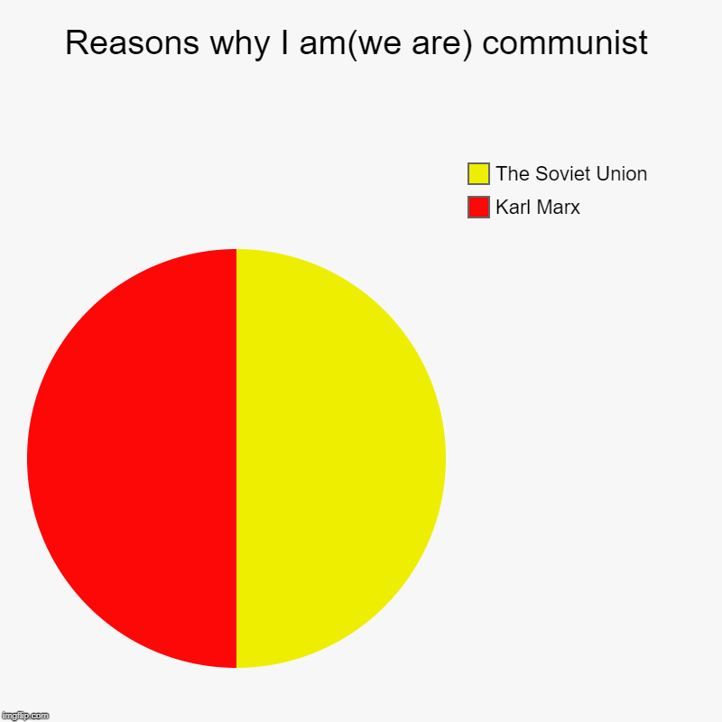 Reasons why I am(we are) communist | Karl Marx, The Soviet Union | image tagged in charts,pie charts | made w/ Imgflip chart maker