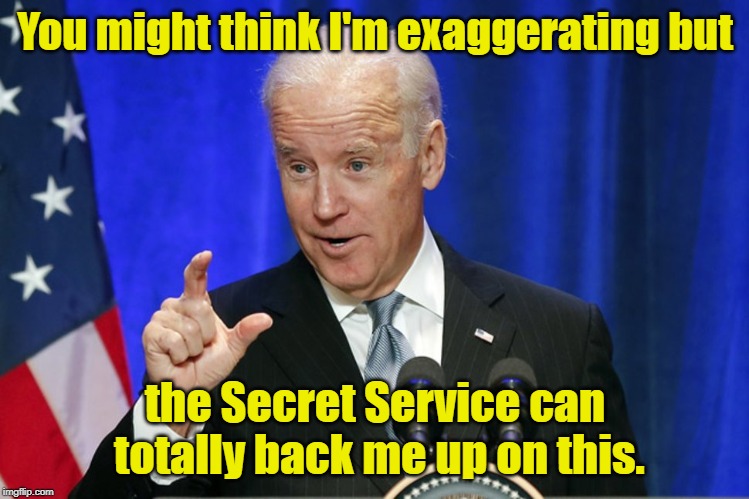 The Female Secret Service didn't have much to see on Joe | You might think I'm exaggerating but the Secret Service can totally back me up on this. | image tagged in joe biden,secret service,skinny dipping | made w/ Imgflip meme maker