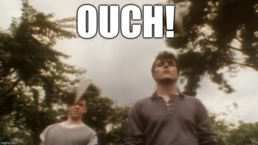 Tears For Fears | OUCH! | image tagged in tears for fears,pale shelter music video,paper airplane,eye | made w/ Imgflip meme maker