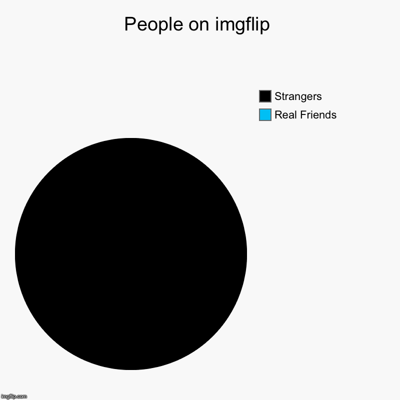 People on imgflip | Real Friends, Strangers | image tagged in charts,pie charts | made w/ Imgflip chart maker