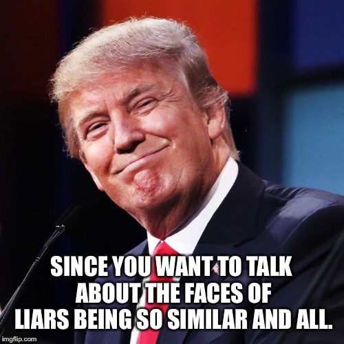 SINCE YOU WANT TO TALK ABOUT THE FACES OF LIARS BEING SO SIMILAR AND ALL. | made w/ Imgflip meme maker