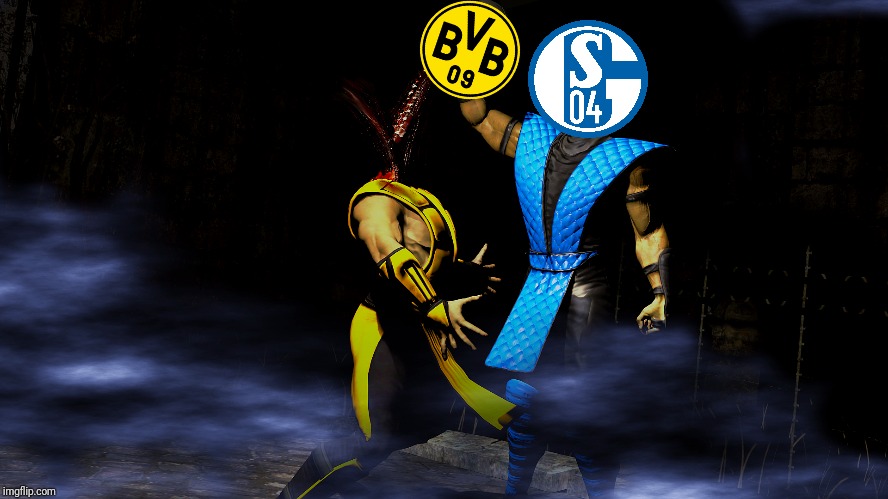 Borussia Dortmund 2:4 Schalke 04 | image tagged in memes,funny,football,soccer,german,mortal kombat | made w/ Imgflip meme maker