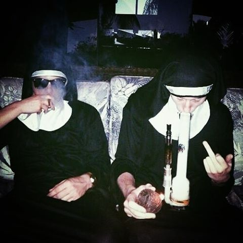 High Quality nuns smoking bong Blank Meme Template