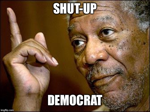 This Morgan Freeman | SHUT-UP DEMOCRAT | image tagged in this morgan freeman | made w/ Imgflip meme maker