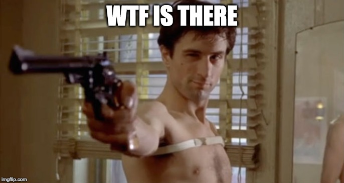 DeNiro you talking to me | WTF IS THERE | image tagged in deniro you talking to me | made w/ Imgflip meme maker