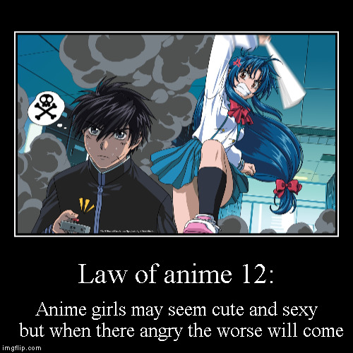 Rules of anime | image tagged in funny,demotivationals | made w/ Imgflip demotivational maker