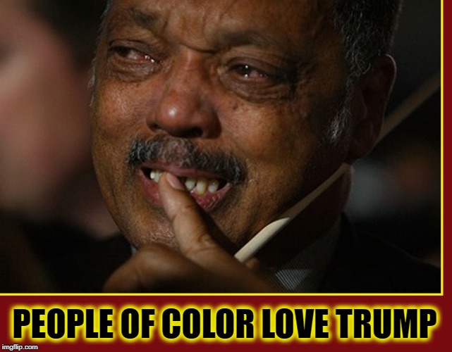 All I Wanted was to Promote Racial Hatred... and here comes Trump | PEOPLE OF COLOR LOVE TRUMP | image tagged in vince vance,jesse jackson,crying,african americans,people of color,donald trump | made w/ Imgflip meme maker