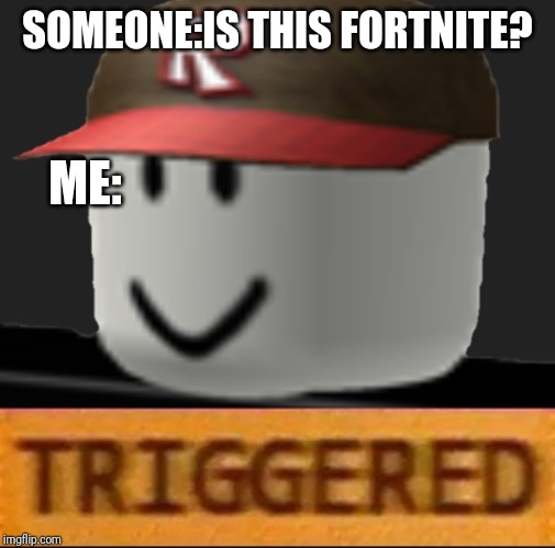 Roblox Triggered | SOMEONE:IS THIS FORTNITE? ME: | image tagged in roblox triggered | made w/ Imgflip meme maker