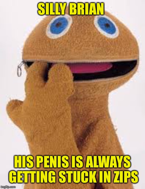 zippy | SILLY BRIAN HIS P**IS IS ALWAYS GETTING STUCK IN ZIPS | image tagged in zippy | made w/ Imgflip meme maker